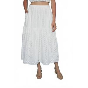 NEW ASTR nalley eyelet midi skirt in white